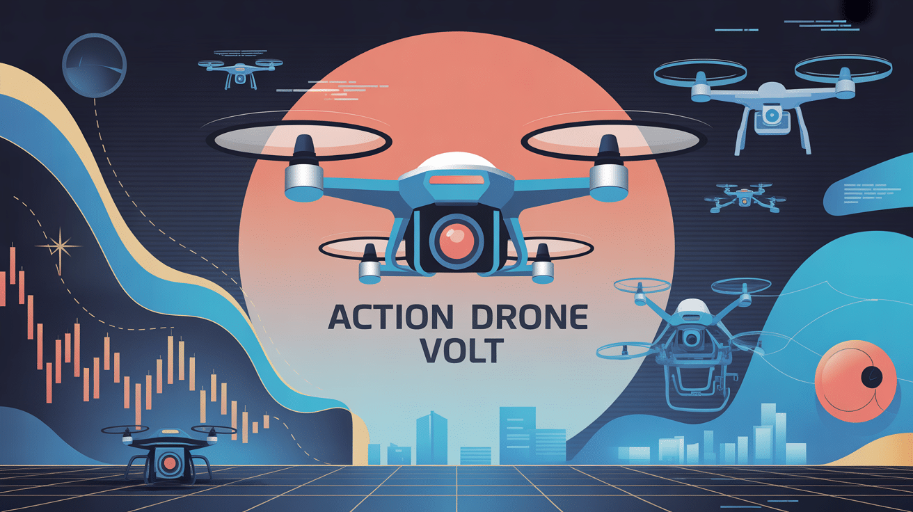 avis action drone volt illustration graphique avec drones et cours bourse