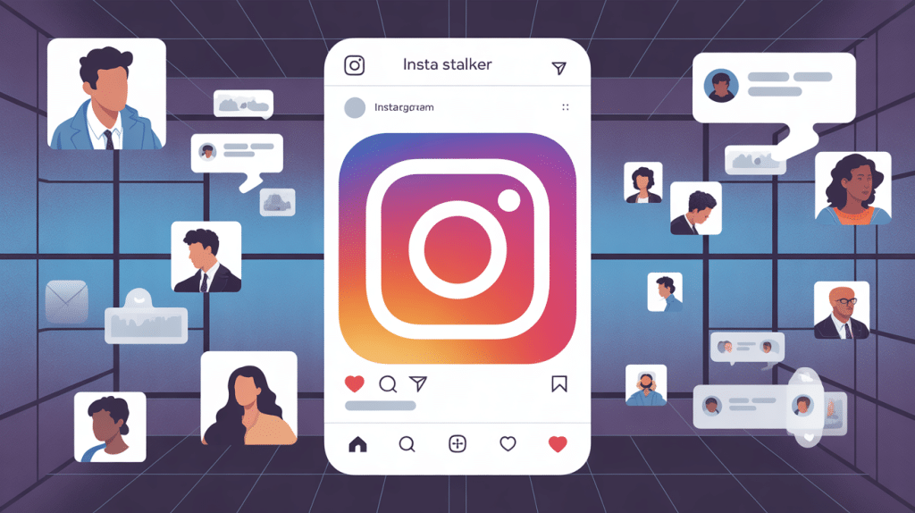 Illustration insta stalker surveillance digitale