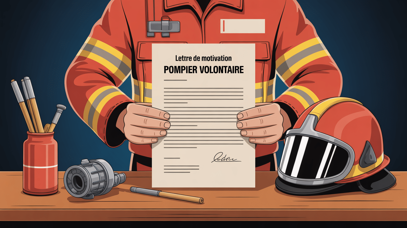 lettre de motivation pompier volontaire visuel casque et lettre