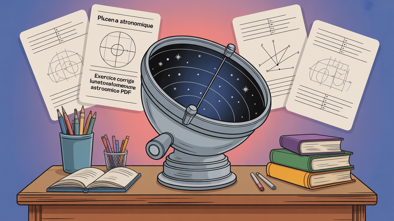 lunette astronomique exercice corrigé pdf illustration élève et schémas