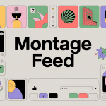 illustration montage feed réseaux sociaux moderne