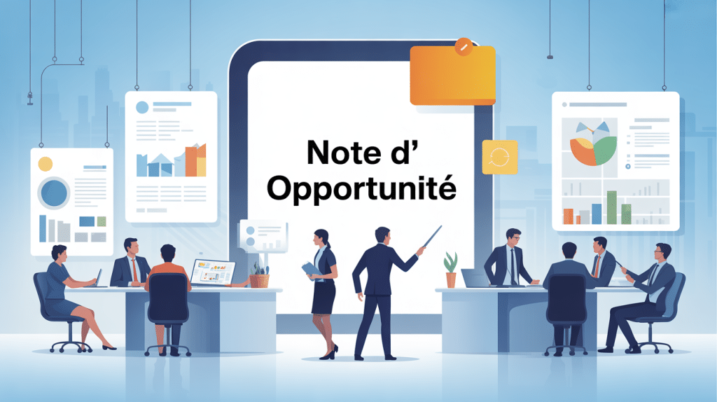illustration professionnelle note d'opportunité décideurs bureau moderne