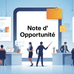 illustration professionnelle note d'opportunité décideurs bureau moderne