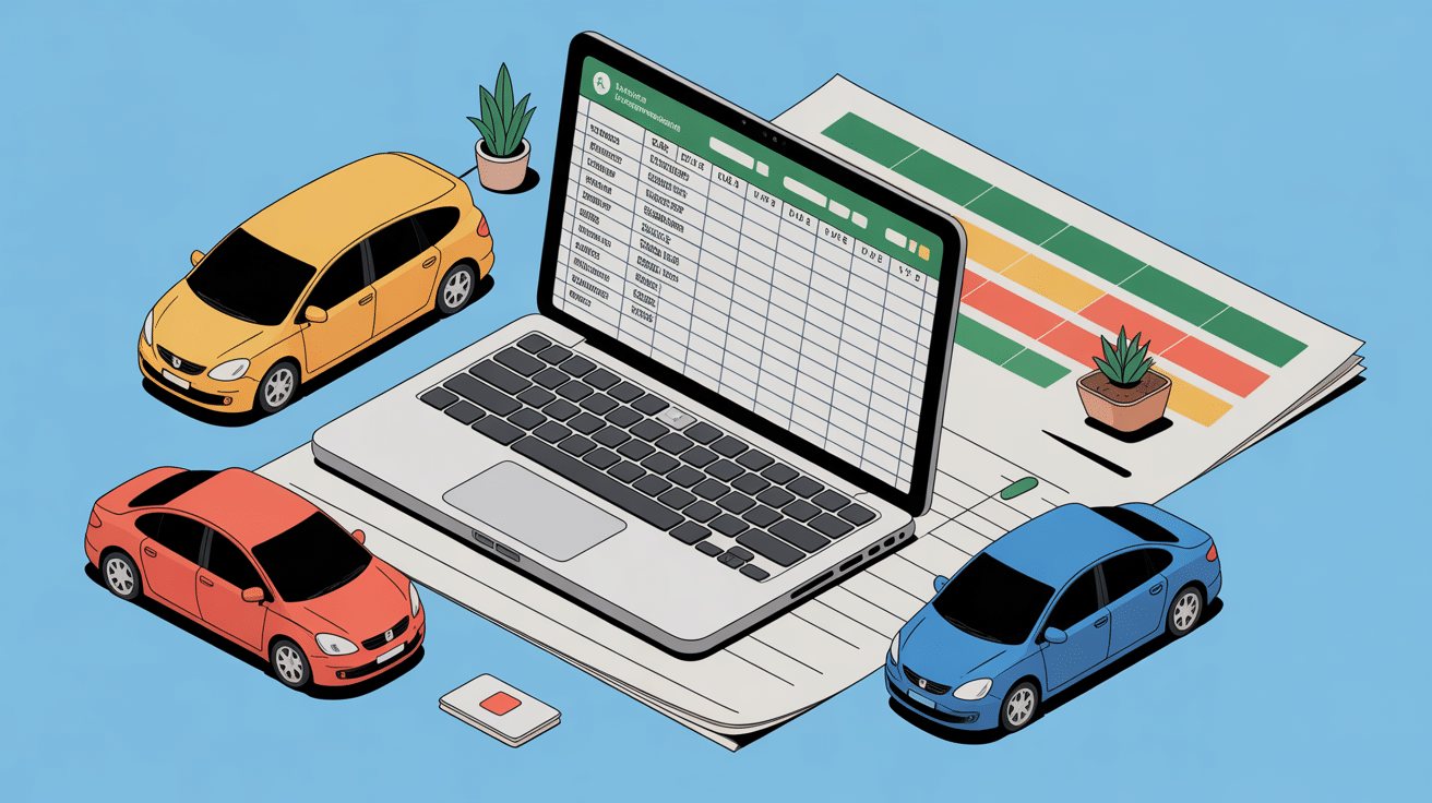 tableau excel calcul avantage en nature véhicule sur ordinateur portable