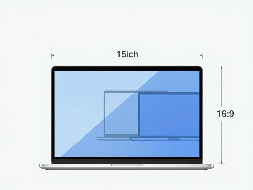 diagramme concept taille ordinateur 15 pouces