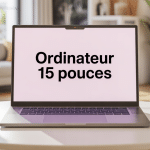 ordinateur 15 pouces sur table moderne