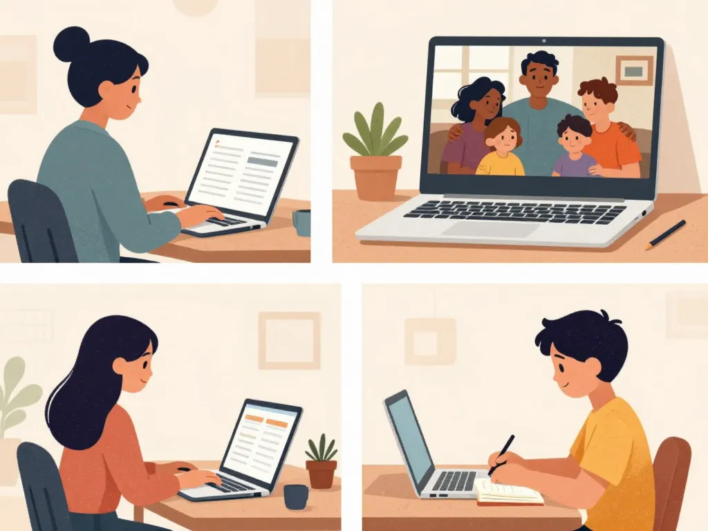 illustration usages quotidiens ordinateur portable 15.6 pouces