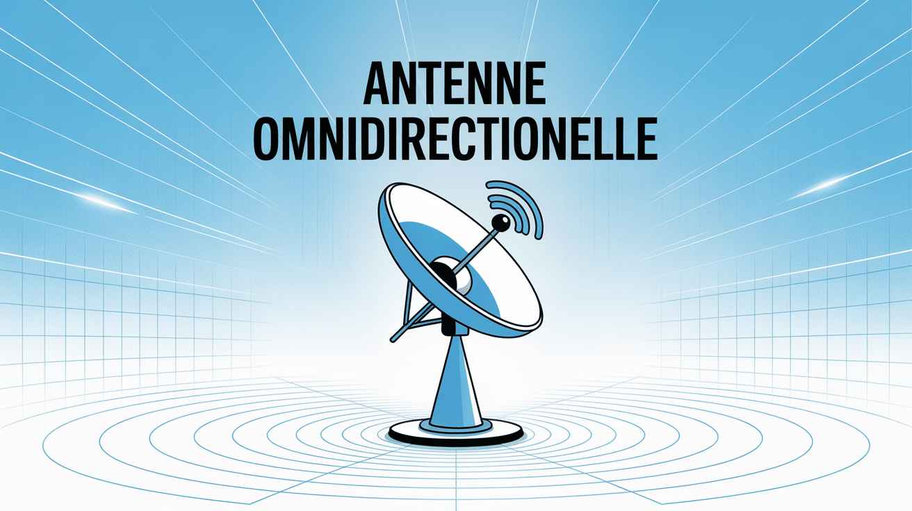 Illustration antenne omnidirectionnelle diffusion signal tous sens
