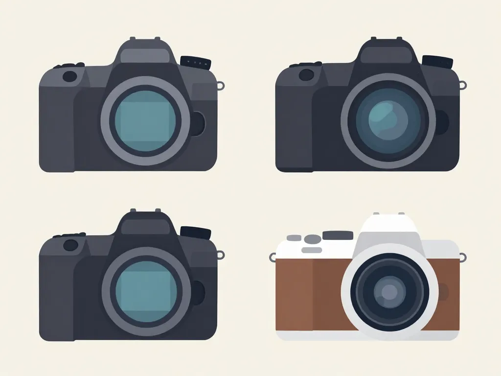 Types d'appareil photo reflex ou numérique distinctions visuelles