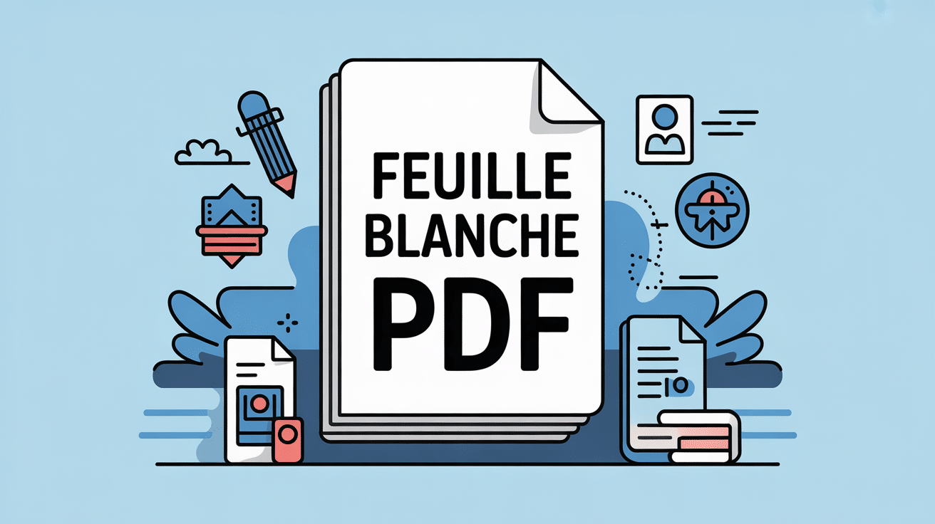 Image centrale feuille blanche PDF moderne