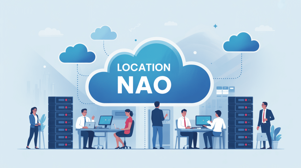 location nao entreprise ressources informatiques cloud illustration