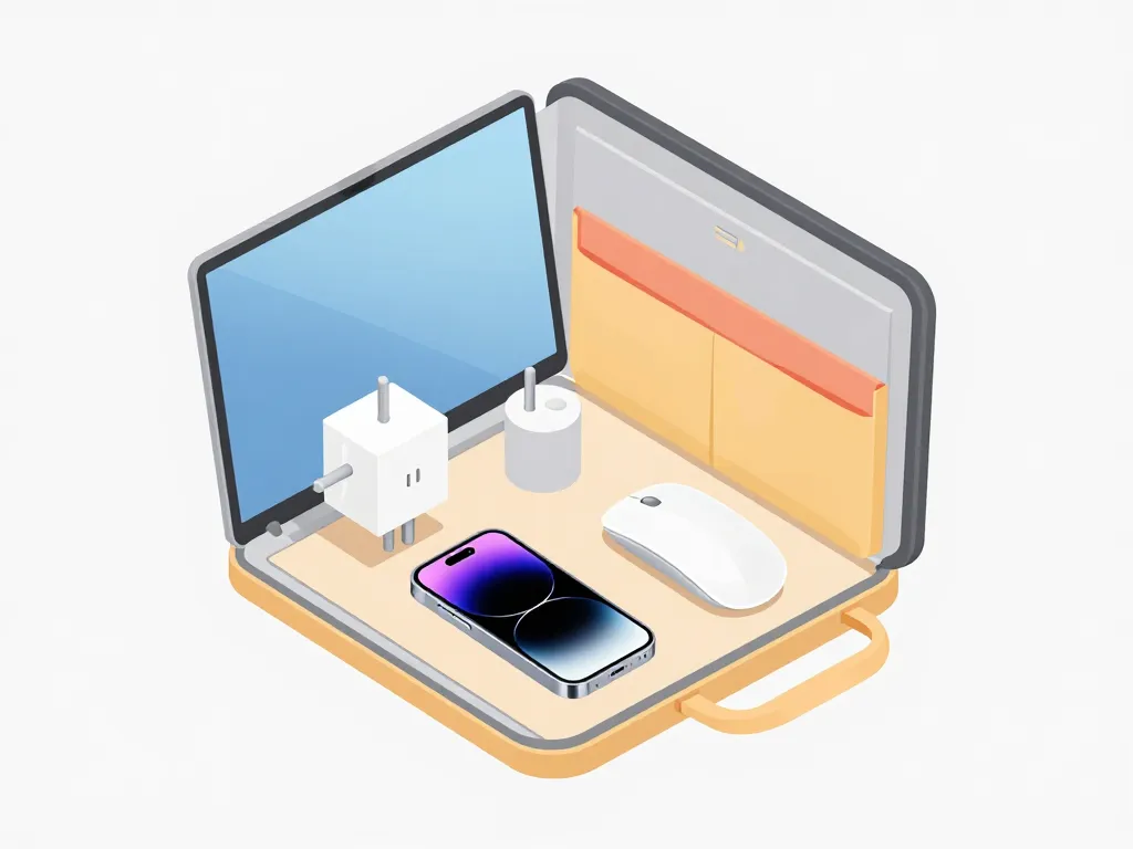 Intérieur organisé d'une sacoche ordinateur 13 pouces avec accessoires