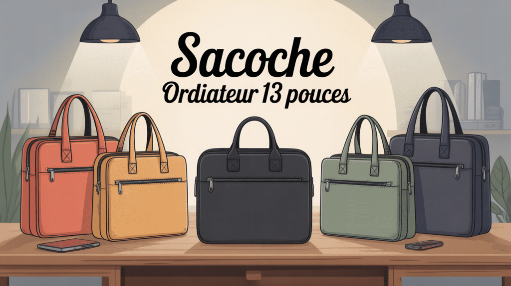 Plusieurs sacoches ordinateur 13 pouces modernes et design sur une table