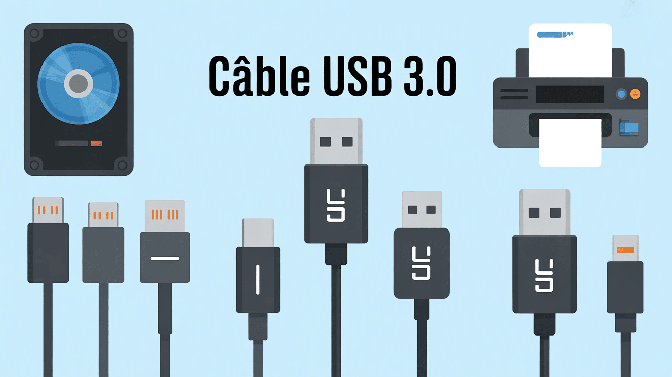 illustration guide visuel usb 3.0 usb cable
