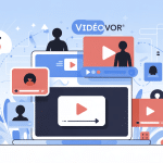 Illustration vidéovor téléchargement vidéo en ligne sécurisé