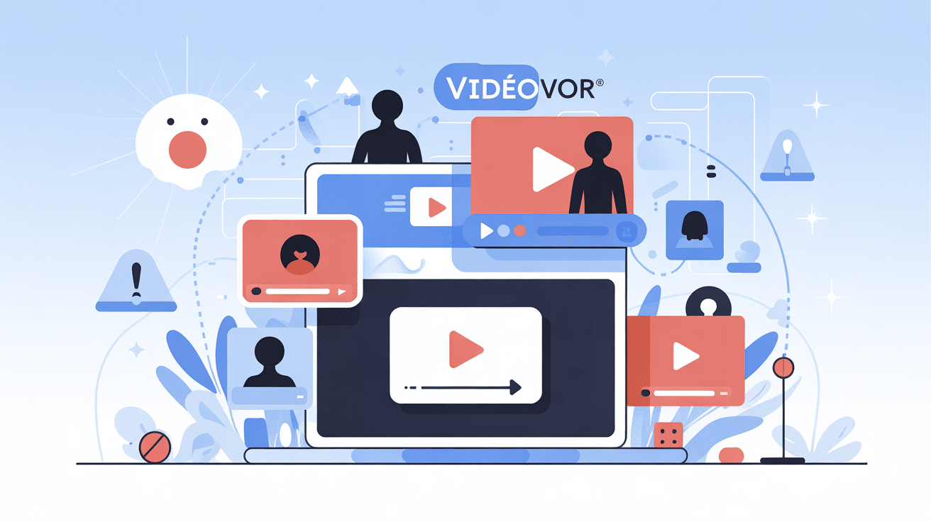 Illustration vidéovor téléchargement vidéo en ligne sécurisé